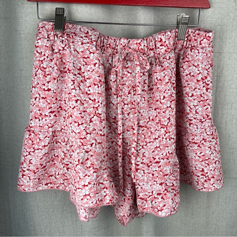 Curvy Pink Floral Shorts 1X Plus Lounge Femme Boxers Silky Rosy Blush Coquette
